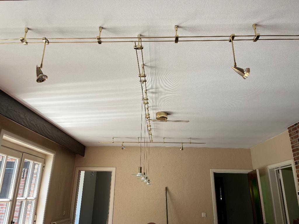 Verlichting - lampen, Huis en Inrichting, Lampen | Hanglampen, Ophalen, Gebruikt, Metaal, 75 cm of meer