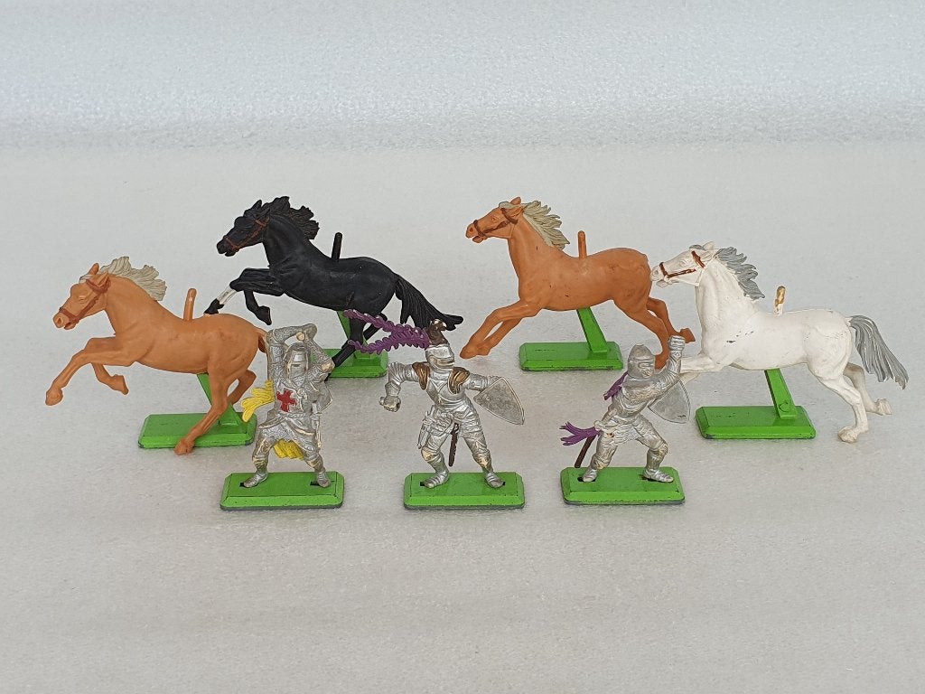 Lot van 7 Britains ridders en paarden, Verzamelen, Ophalen of Verzenden, Gebruikt