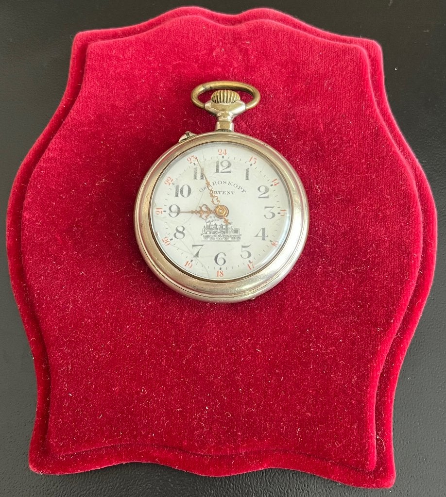 GRE. Montre ROSKOPF, véritable montre de chemin de fer, rare, Autres marques, 1900 à 1930, Acier, Enlèvement