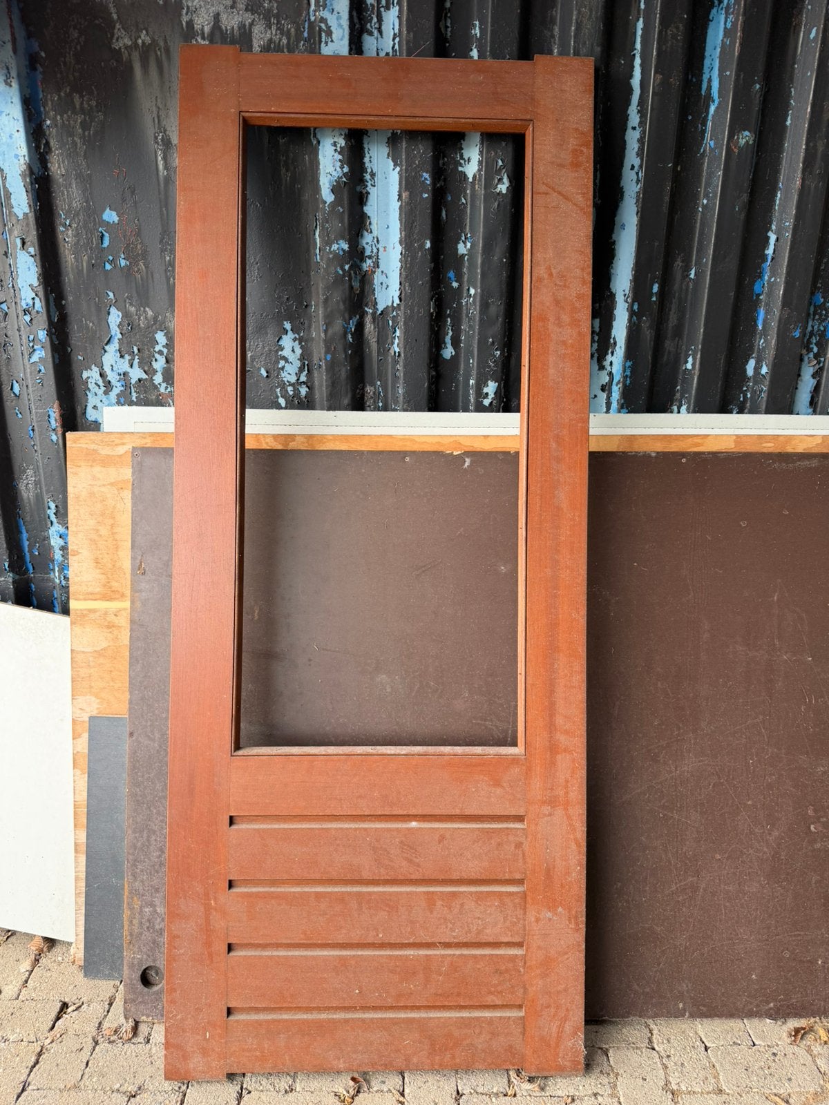 Hardhouten deur 201.5 x 83, Ophalen, 80 tot 100 cm, Nieuw, Buitendeur