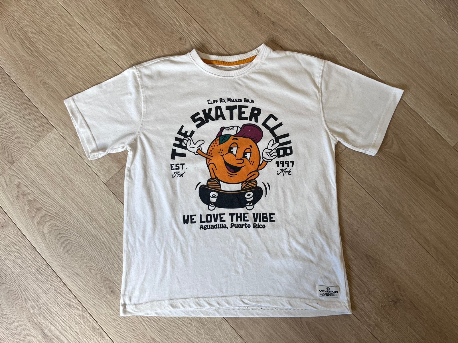 Ecru t-shirt Vingino maat 14 jaar, Ophalen of Verzenden, Gebruikt, Jongen of Meisje, Shirt of Longsleeve