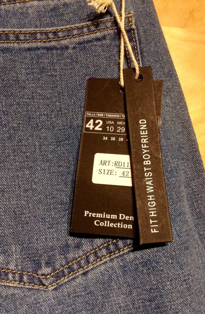 Jean Redial Paris Denim Neuf - High Waist Boyfriend T.42/XL, Enlèvement ou Envoi, Neuf, Bleu, W33 - W36 (confection 42/44)