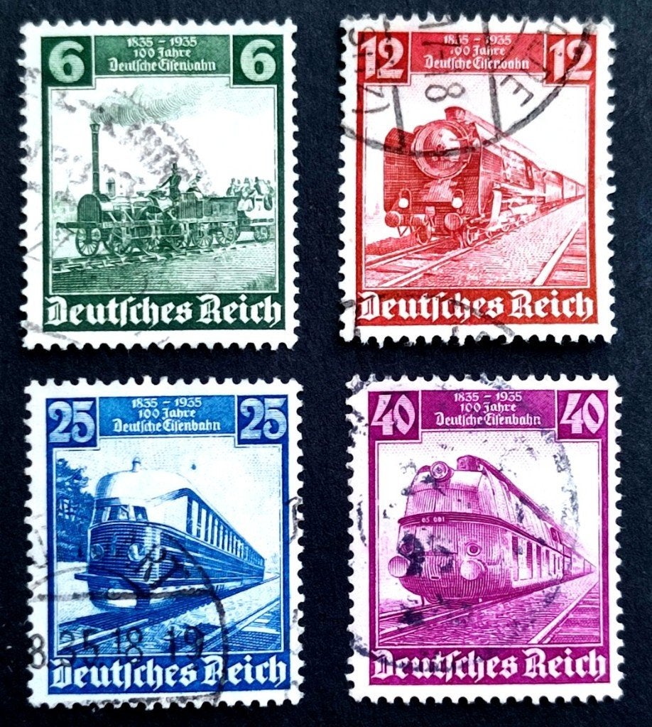 Deutsches Reich: 100 Jahre Eisenbahn 1935 COMPLEET, Timbres & Monnaies, Timbres | Europe | Allemagne, Enlèvement ou Envoi, Autres périodes