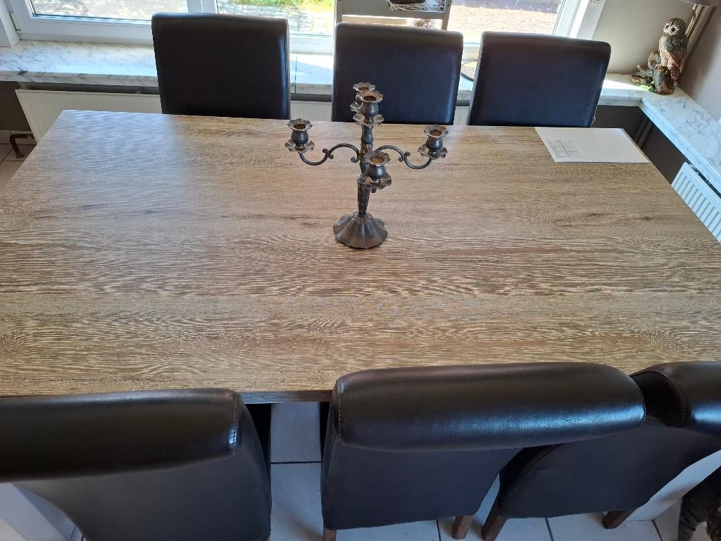 Eetkamerstoelen (6), Huis en Inrichting, Stoelen, Ophalen, Gebruikt, Bruin, Landelijk