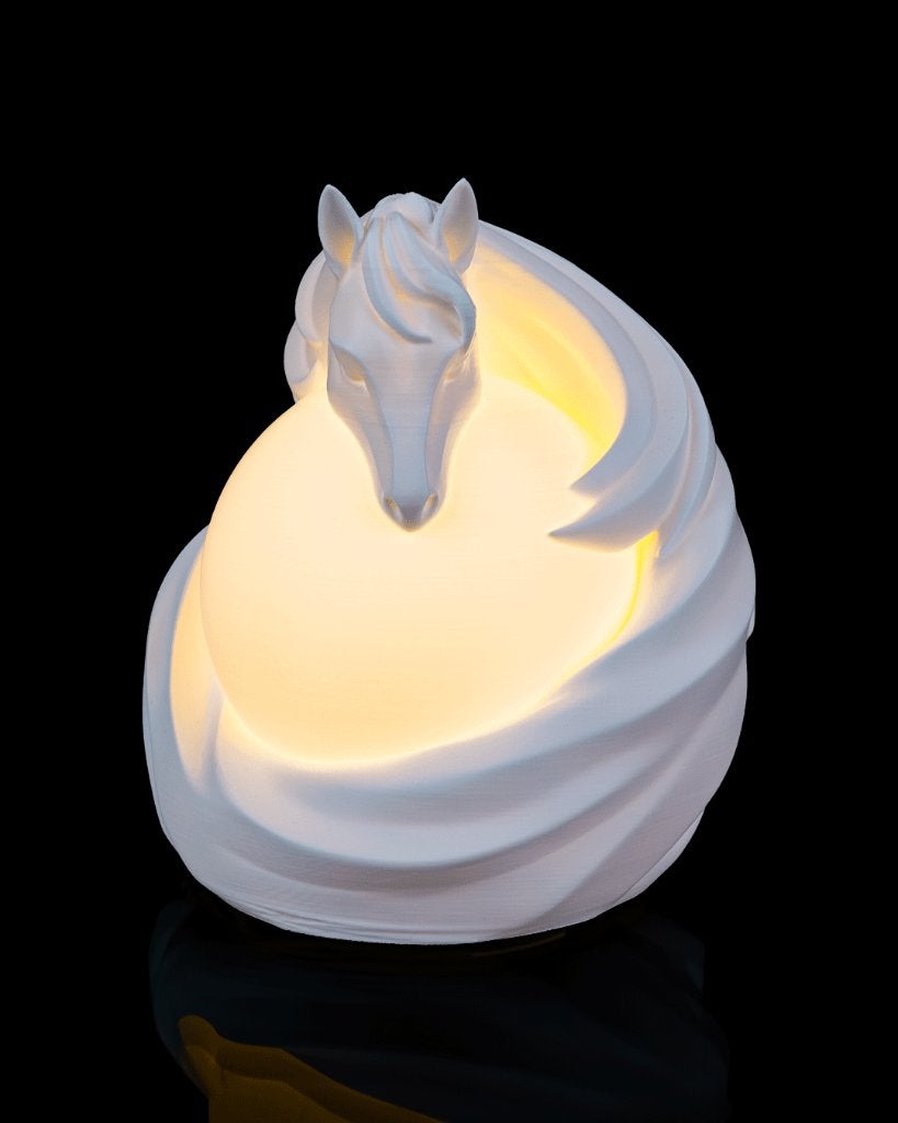 Paardenlamp met Lichtbol, Figuurlamp, Kunststof, Wit, Ophalen of Verzenden