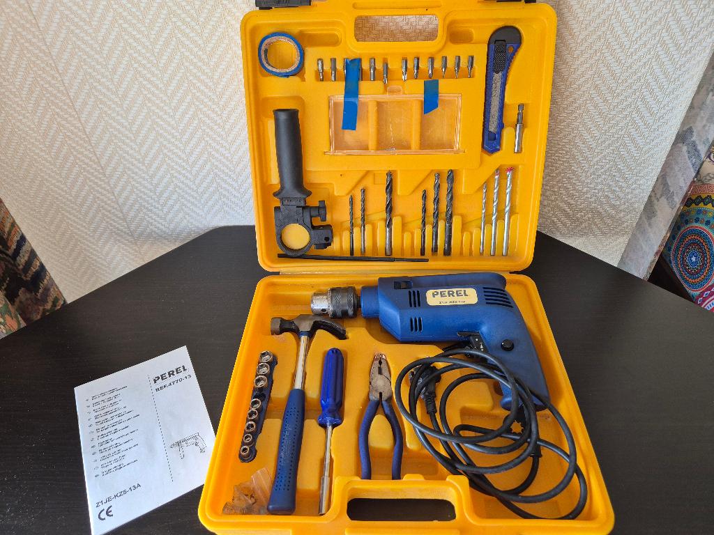 Klopboormachine inclusief accessoires, Doe-het-zelf en Bouw, Gereedschap | Boormachines, Ophalen of Verzenden, Gebruikt, Boor- en/of Breekhamer