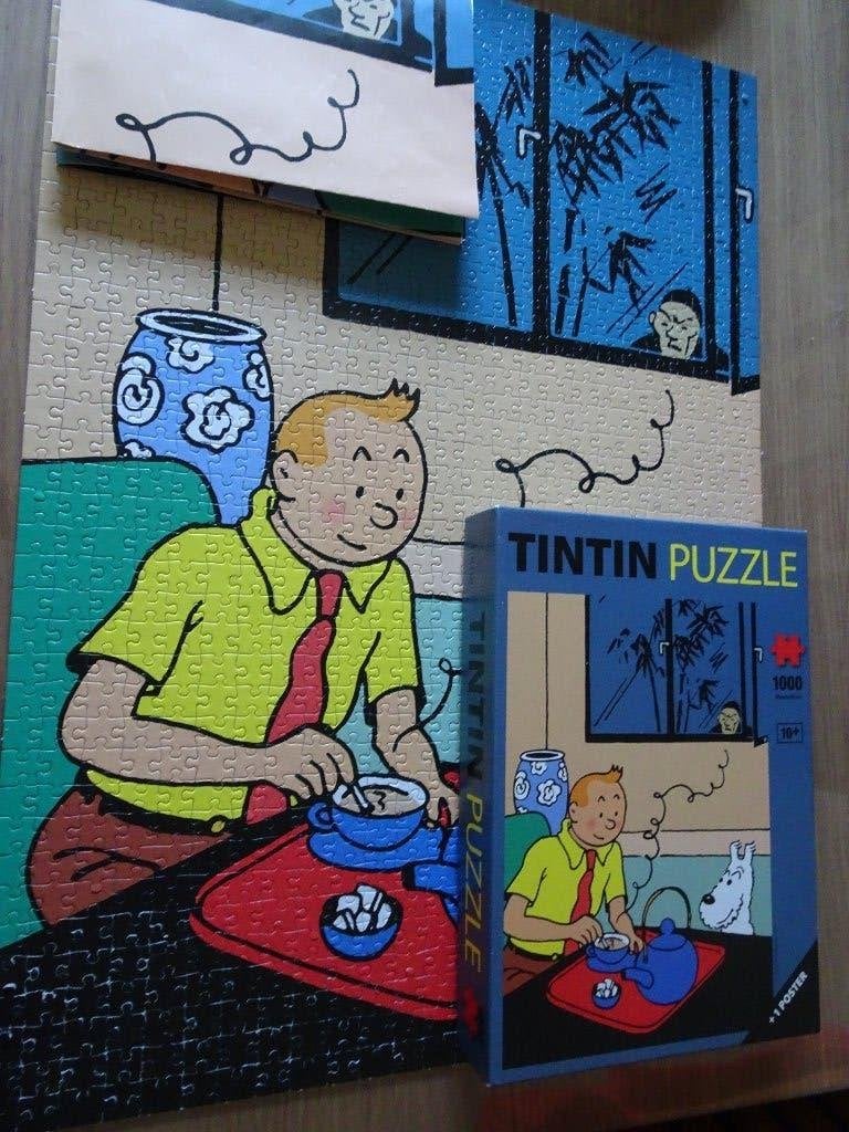 Puzzle 1000 pièces Tintin - Scène du lotus bleu, Collections, Enlèvement ou Envoi, Tintin, Utilisé, Livre ou Jeu