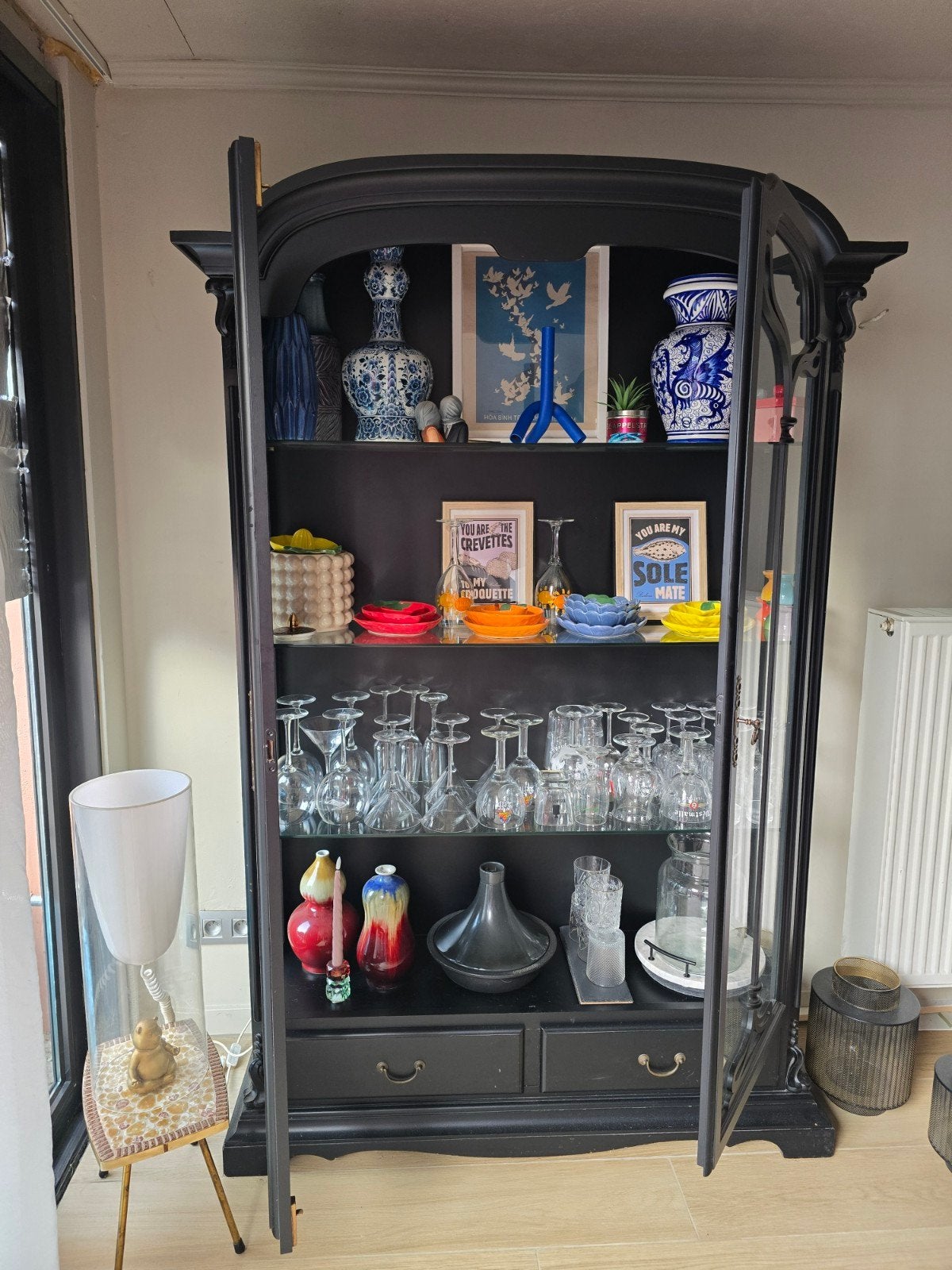 Barkast art deco zwart, Huis en Inrichting, Kasten | Vitrinekasten, Ophalen