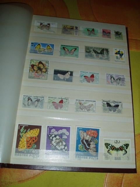 Collection timbres papillon, album, lot, Enlèvement