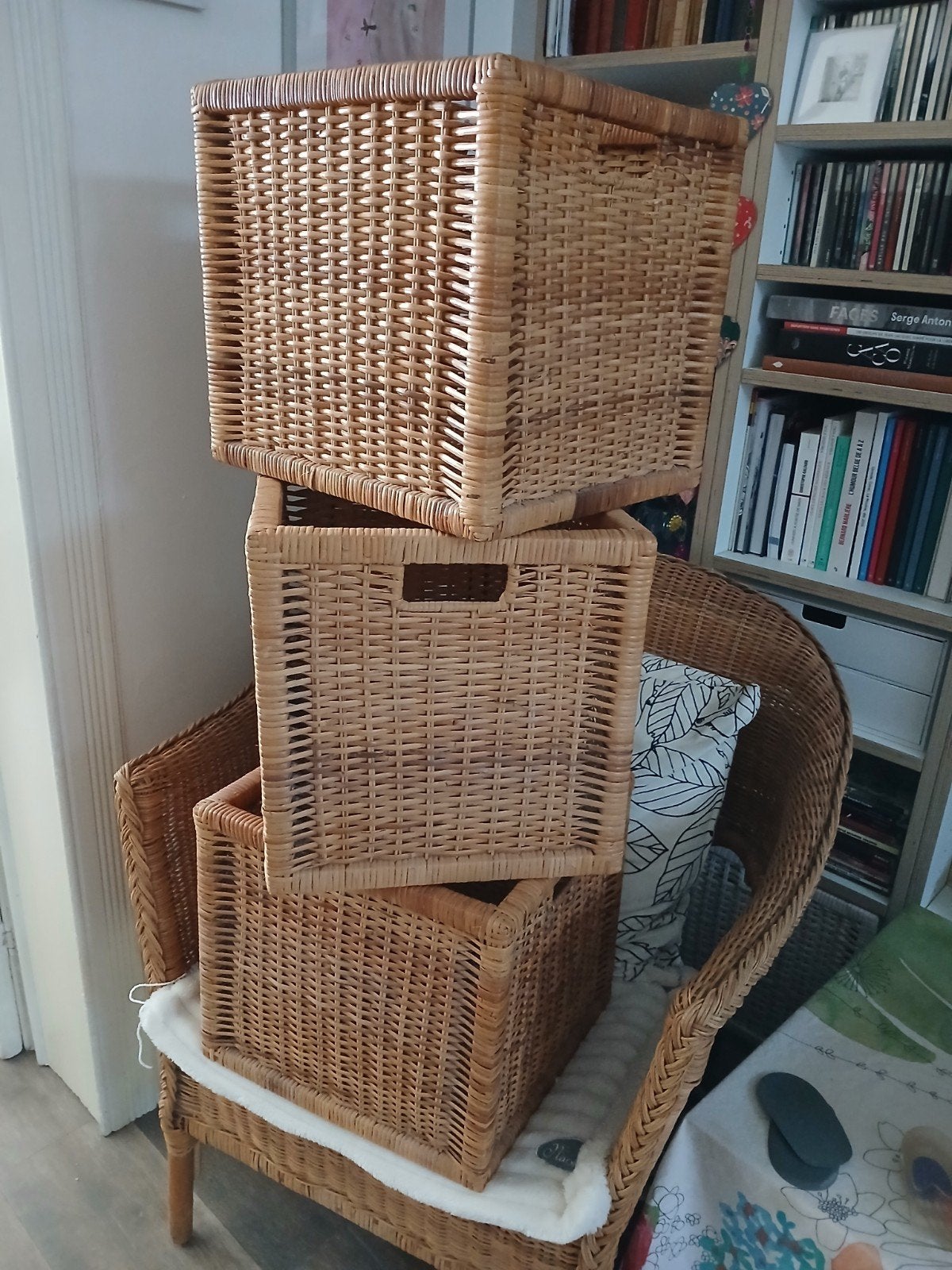 Rieten manden, Huis en Inrichting, Ophalen, Gebruikt, Riet, Mand