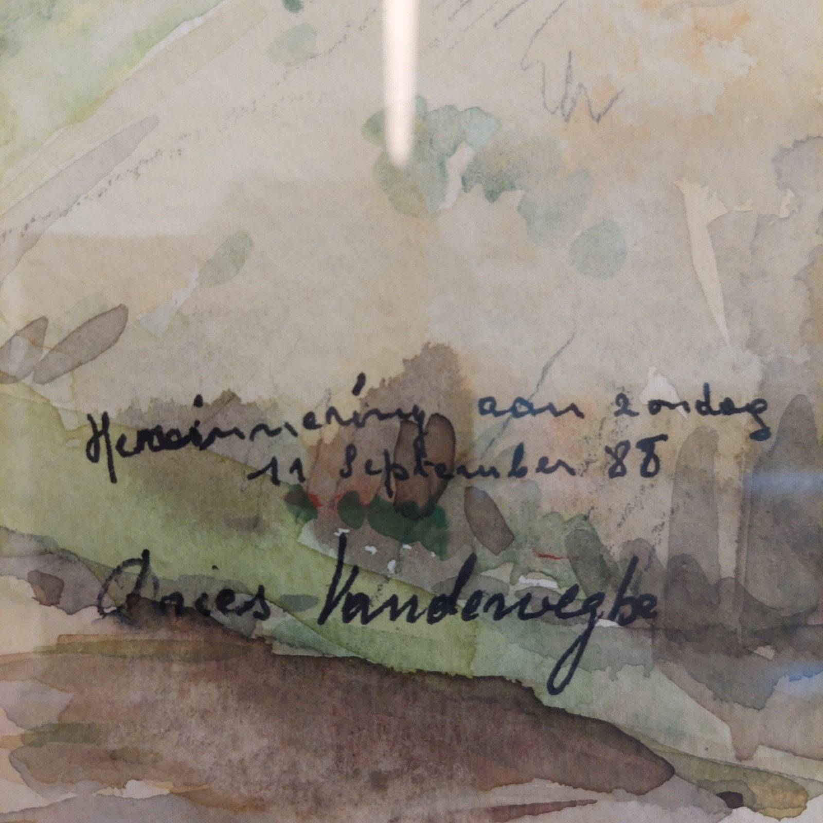 Prachtige originele aquarel getekend DRIES VANDEWEGHE, Ophalen, Origineel werk, Aquarel