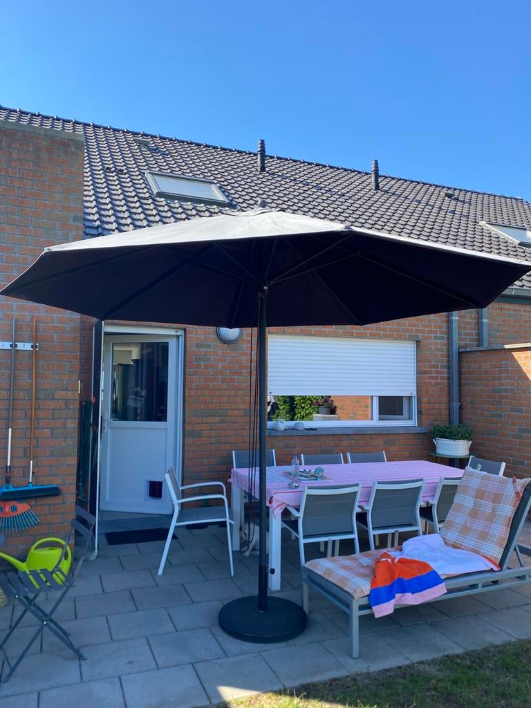 Tuinparas diam. 3500 mm, Tuin en Terras, Ophalen, Gebruikt, Waterdicht, Stokparasol