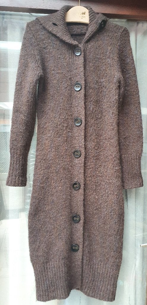 Lange warme vest van Just-B maat S (19% mohair + 24% wol), Enlèvement ou Envoi, Taille 36 (S), Just-B, Brun