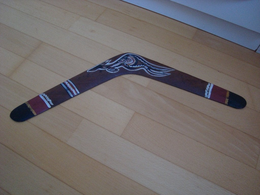 ancien boomerang australien en bois, Enlèvement, Comme neuf