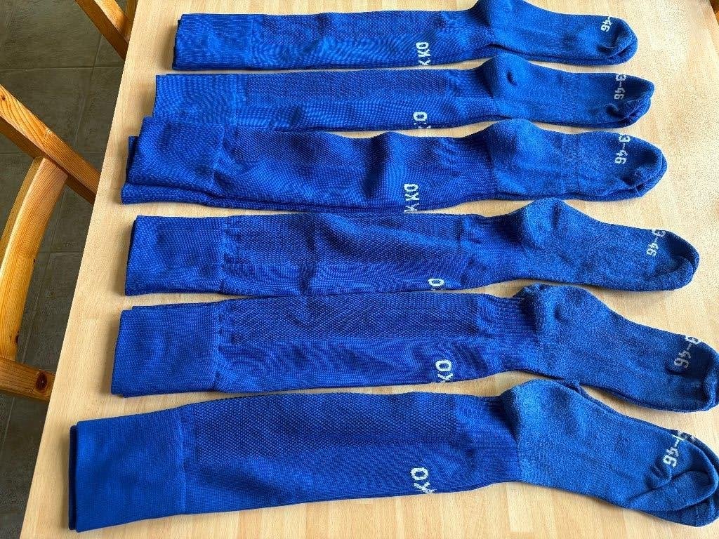 6 paar blauwe Jako kousen 43-46, Ophalen of Verzenden, Maat 43 t/m 46