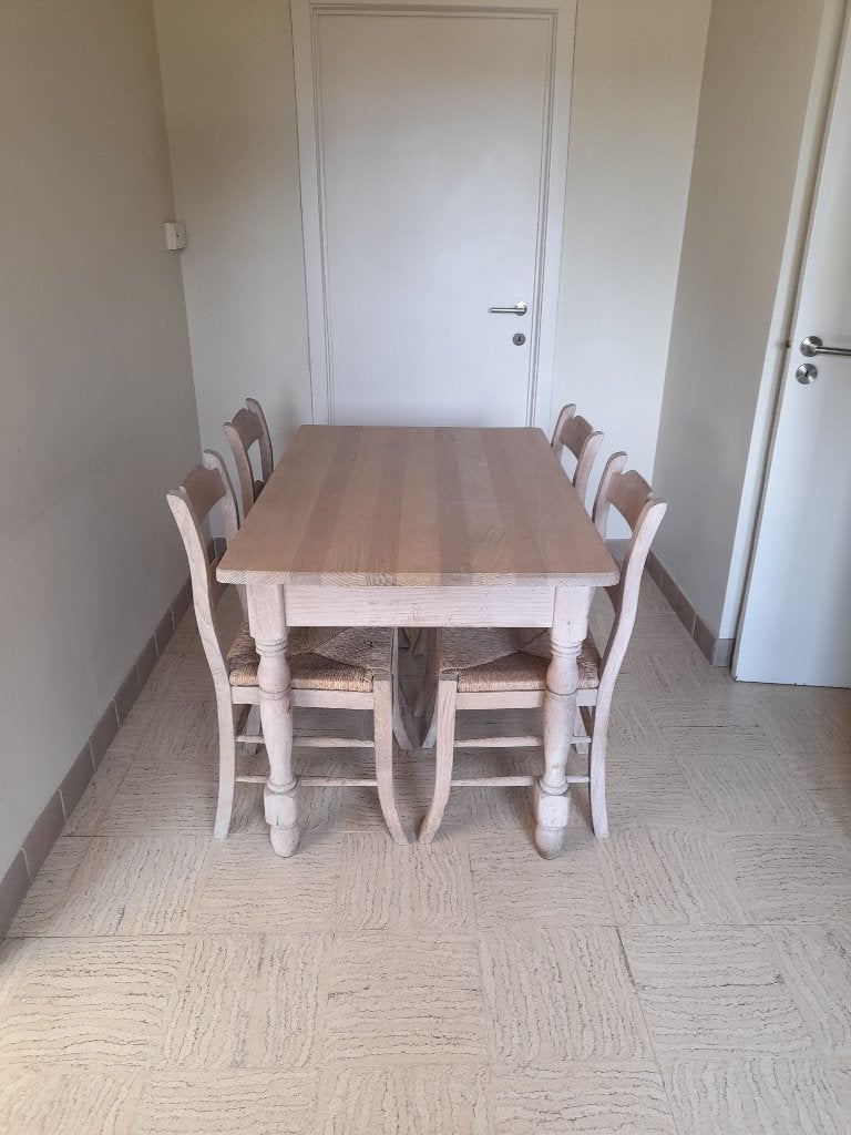 Tafel en 4 stoelen, Huis en Inrichting, Tafels | Eettafels, Ophalen, Gebruikt, 100 tot 150 cm, 50 tot 100 cm