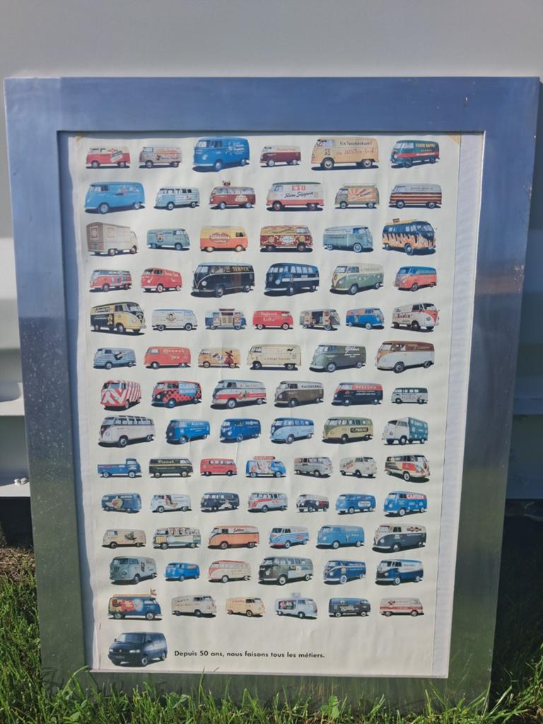 Kader van retro volkswagen, Ophalen, Metaal of Aluminium, 50 tot 75 cm, 75 cm of meer
