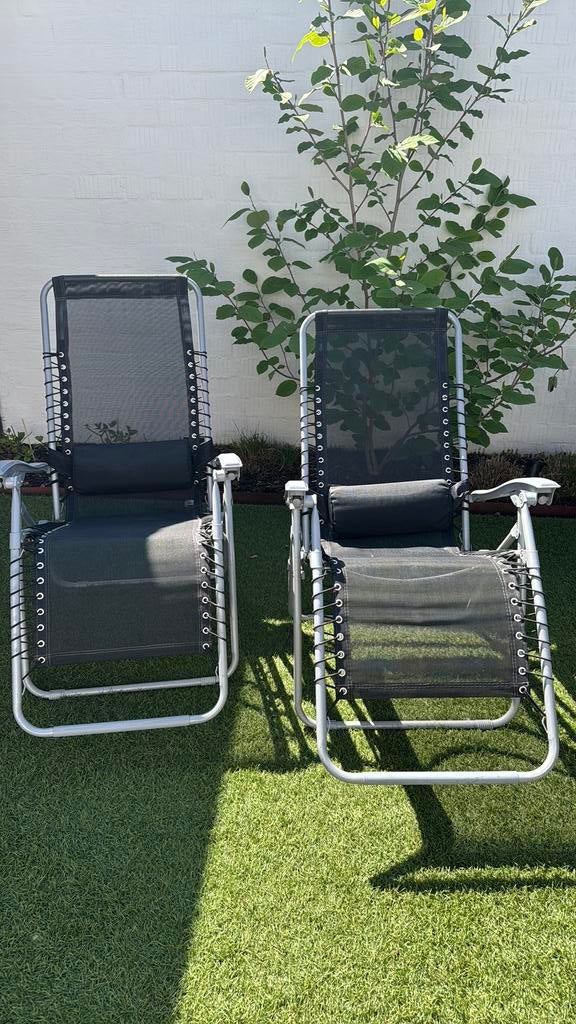 Set van 2 zit/ligstoelen, Caravanes & Camping, Meubles de camping, Enlèvement, Utilisé, Autre