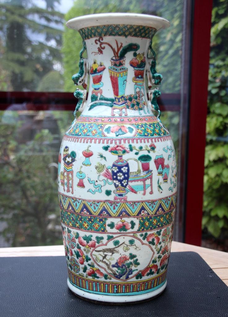 porseleinen Chinese vaas pauw vogel bloemen 19de eeuw, Antiek en Kunst, Antiek | Porselein, Ophalen