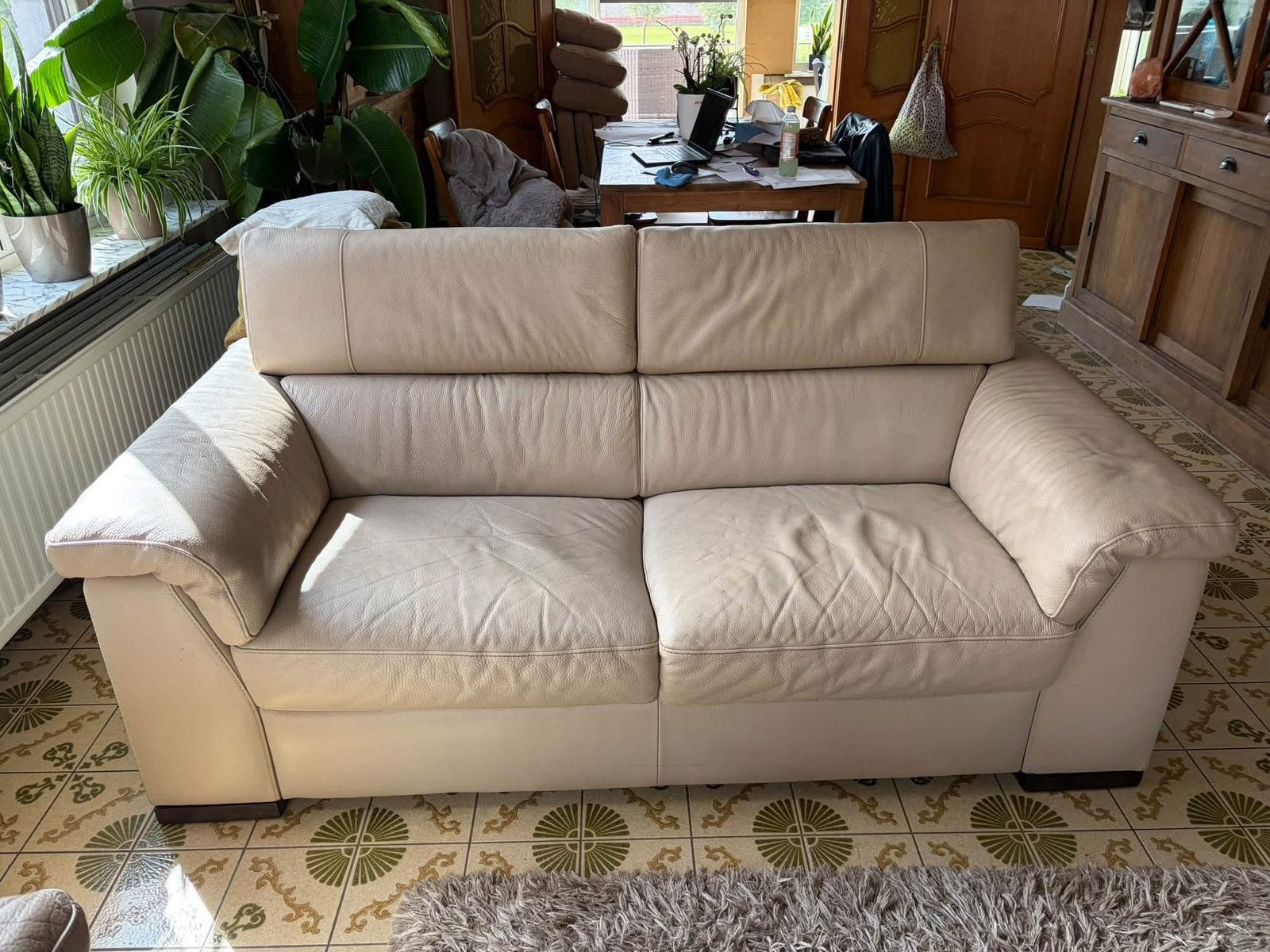 Lederen zetels Italsofa, Maison & Meubles, Autres dimensions, Banc droit, Enlèvement, Utilisé
