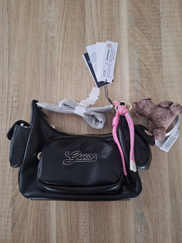 Sac porté épaule / Bandoulière noir GUESS Girl avec ourson, Enlèvement, Neuf, Noir, Autres marques