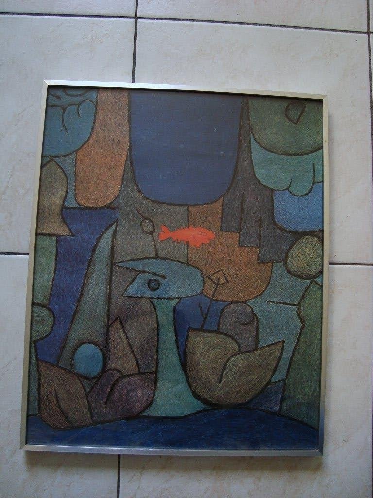 cadre reproduction Paul Klee " jardin sous marin " années 60, Enlèvement