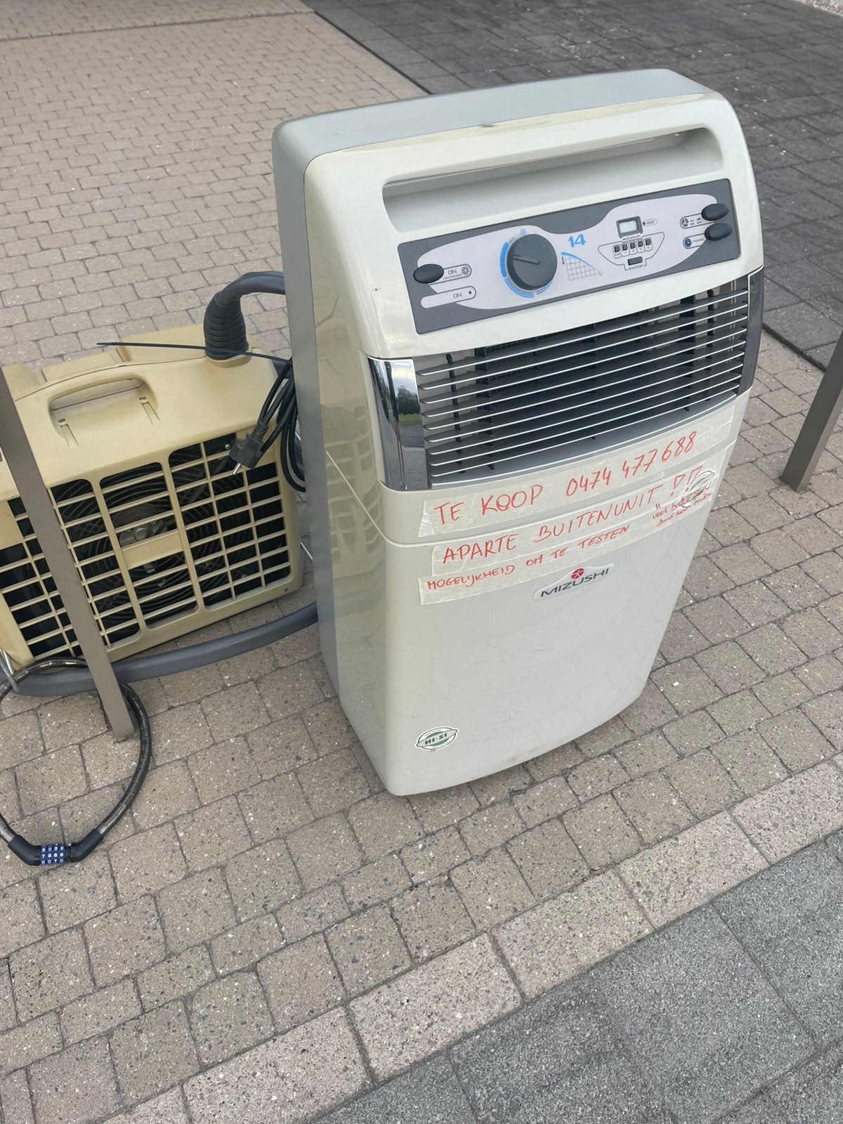 Mobiele airco met buitenunit Mizushi, Auto-onderdelen, Airco en Verwarming, Gebruikt, Ophalen