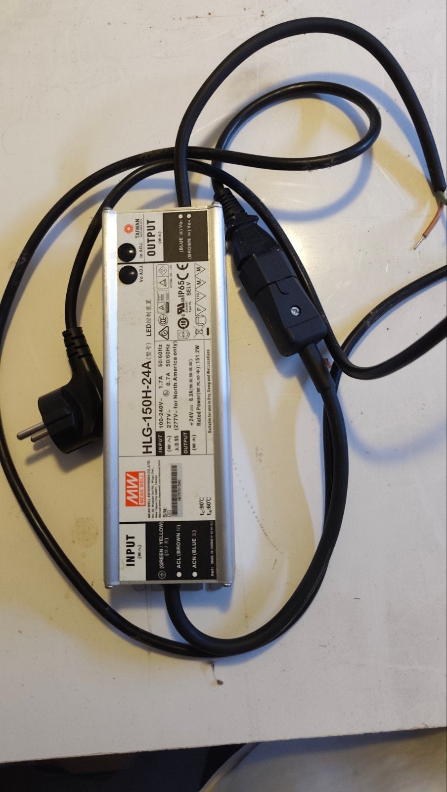 Alimentation / Transfo LED étanche MEAN WELL HLG-150H-24A, Enlèvement