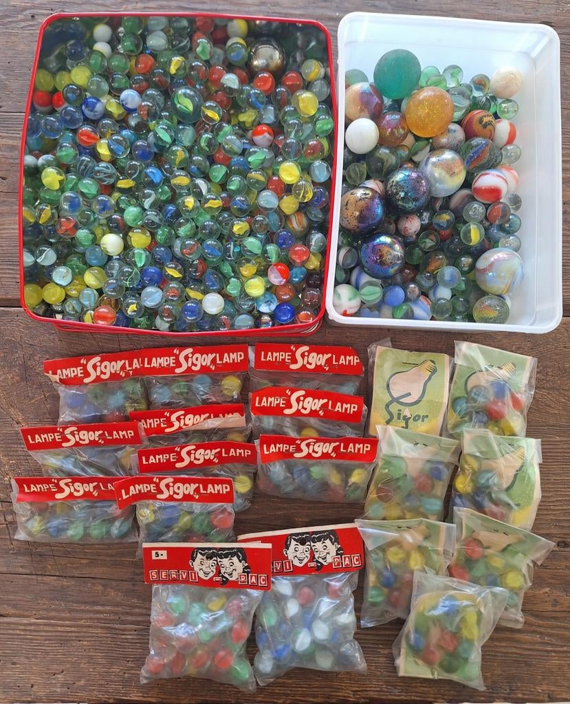 Ruim lot Oude vintage knikkers, Ophalen of Verzenden