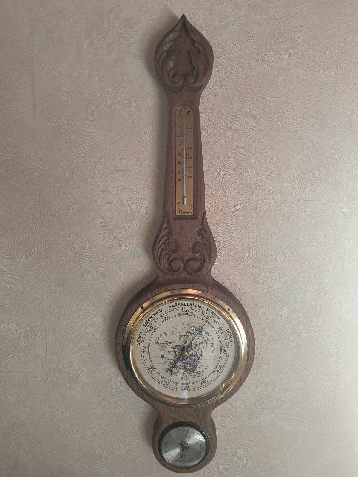 Antieken Armand Pien Barometer/thermometer/hygrometer, Ophalen, Weerstation