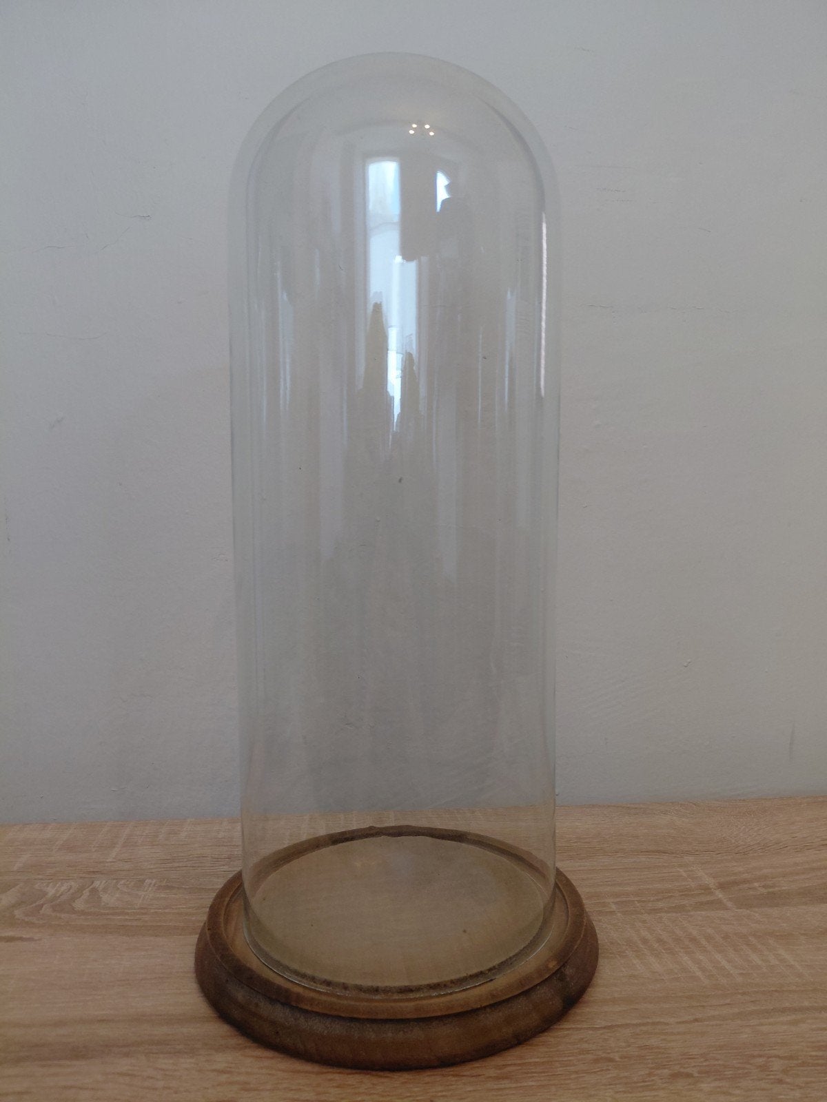 Grote glazen stolp beeld Jozef met Jezus, Huis en Inrichting, Hout, Ophalen, Gebruikt