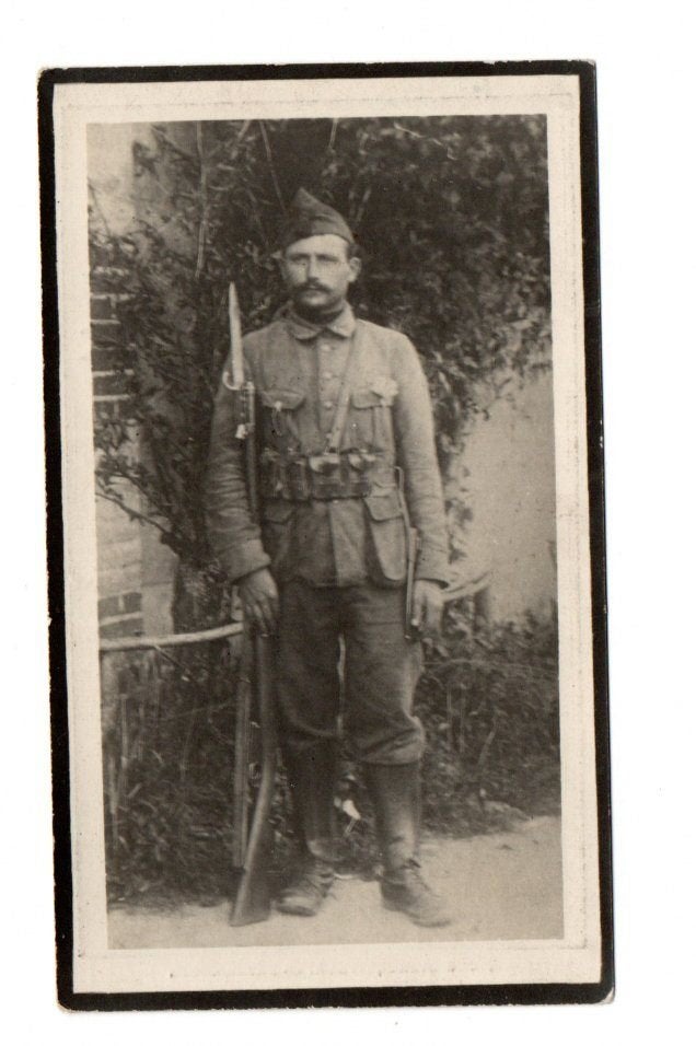 DP soldaat Nederbrakel 5e jager te voet + Merkem 1918, Enlèvement ou Envoi, Armée de terre, Photo ou Poster