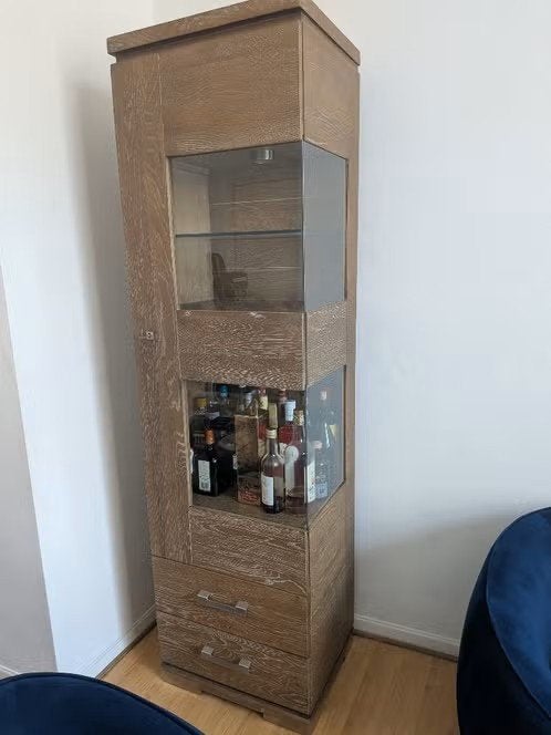 Vitrine en bois massif - excellent état, 25 à 50 cm, Avec tablette(s), Comme neuf, 50 à 100 cm