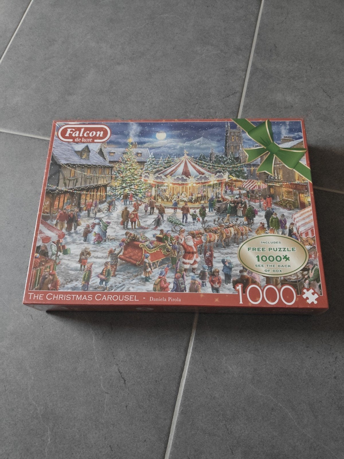 Falcon De Luxe Kerstmis Puzzel 2x 1000 stukjes, Ophalen, 500 t/m 1500 stukjes, Nieuw, Legpuzzel