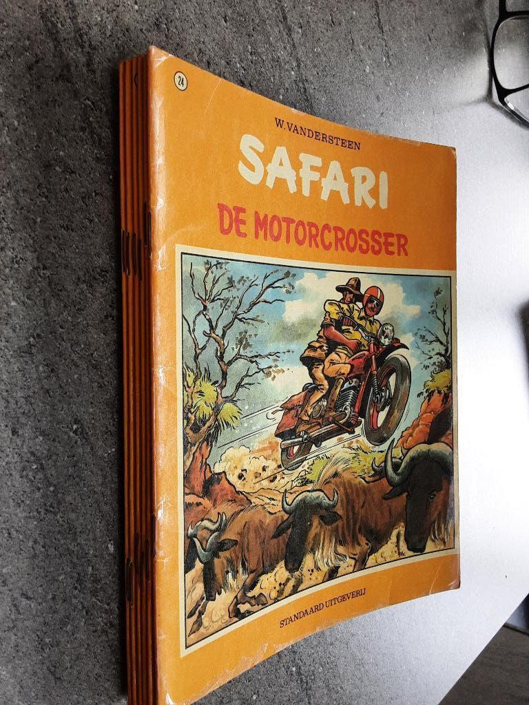 Lot strips safari, eerste druk, 6 stuks zie beschrijving, Meerdere stripboeken, Ophalen of Verzenden, Zo goed als nieuw, Willy Vandersteen