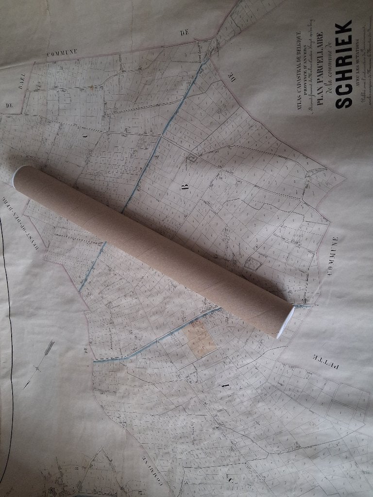 Effrayer. Grand plan de cadastre Popp, Antiquités & Art, Art | Lithographies & Sérigraphies, Enlèvement ou Envoi