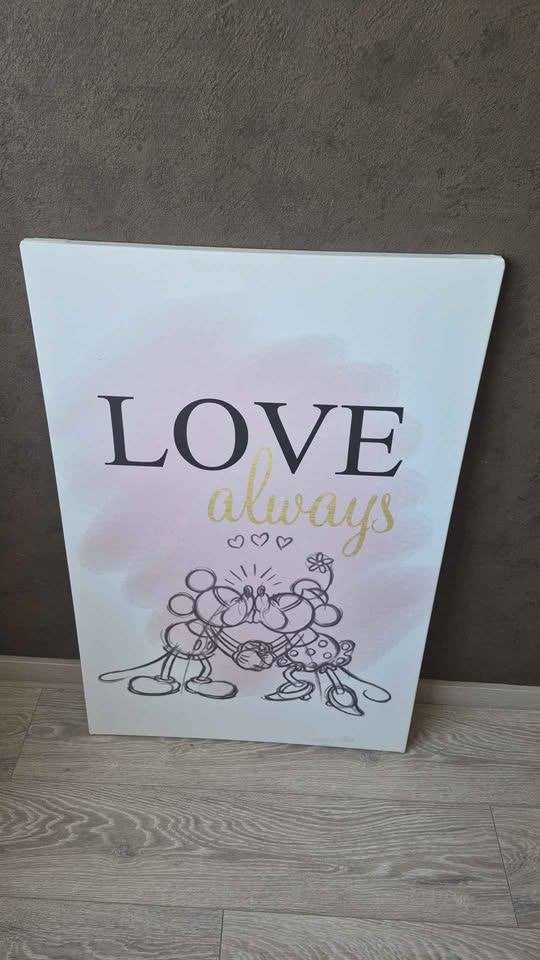 Canvas mickey en minnie mousse, Ophalen, Mickey Mouse, Gebruikt, Plaatje of Poster