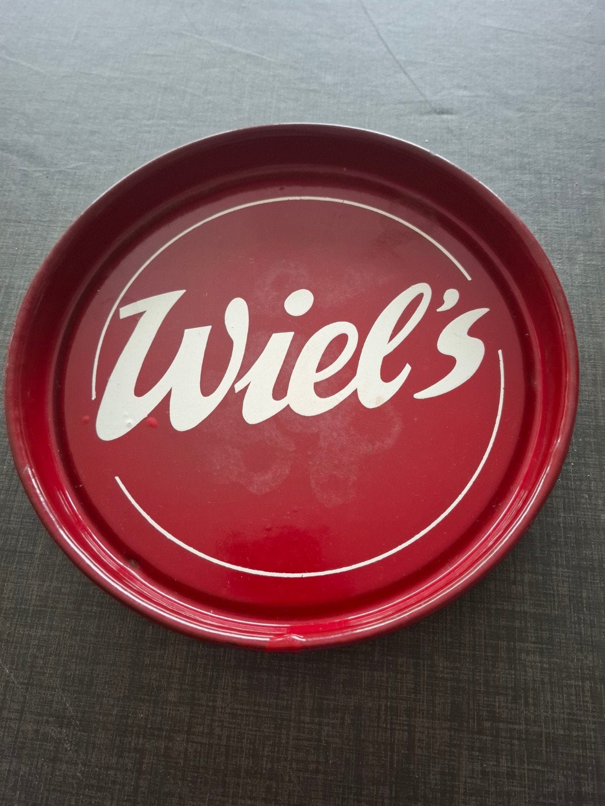 emaille plateau wiels, Verzamelen, Ophalen of Verzenden, Gebruikt, Reclamebord, Plaat of Schild