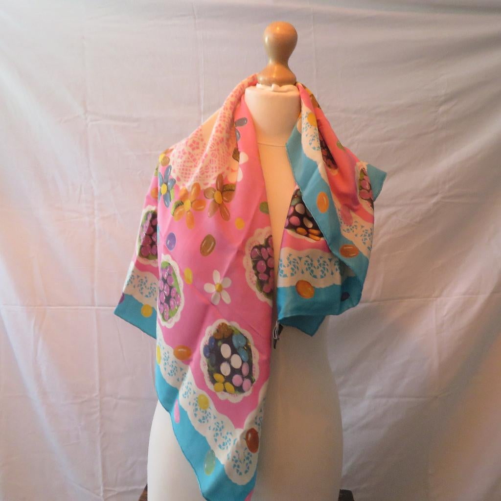 Vintage Sjaal Moschino 100% zijde, Ophalen of Verzenden, Sjaal