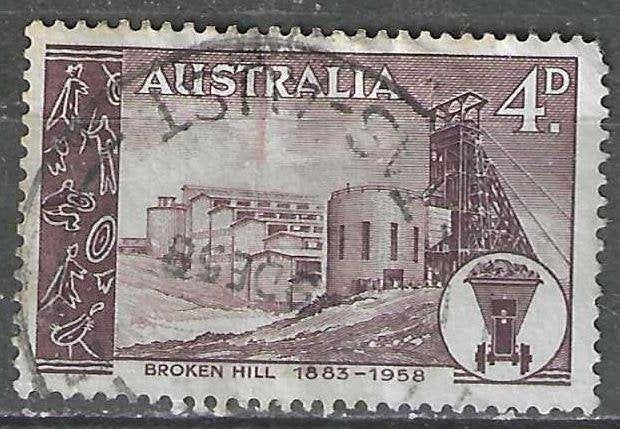 Australie 1958 - Yvert 246 - Zilvermijn Broken Hill (ST), Verzenden, Gestempeld