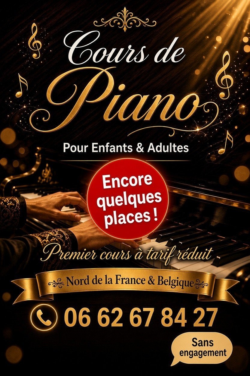 Cours Piano Enfants & Adultes – Dernières places + Tarif déc, Enlèvement ou Envoi