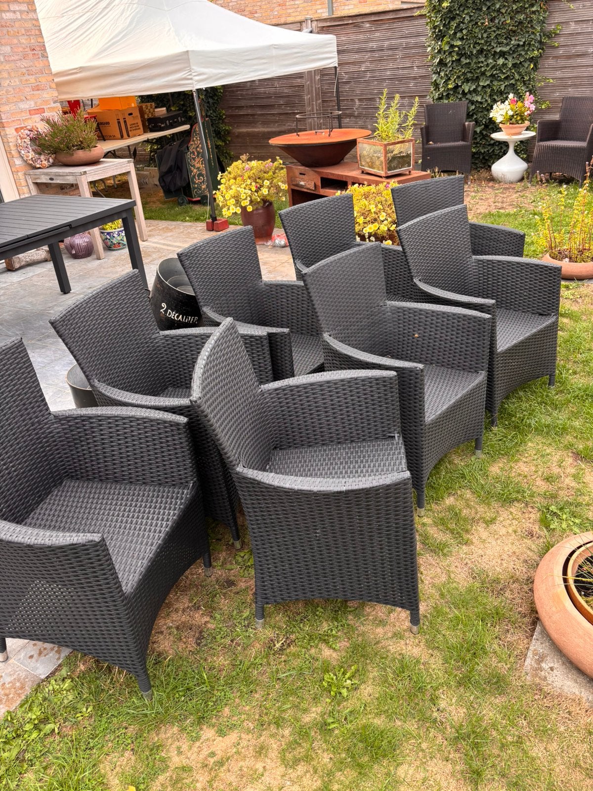 8 tuinstoelen, Tuin en Terras, Ophalen, Zo goed als nieuw, Aluminium