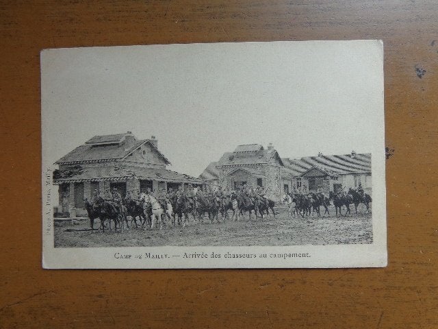 Pk Militaria, Camp de Mailly, Arrivée des chasseurs au camp, Ophalen of Verzenden, Ongelopen, Politiek en Historie