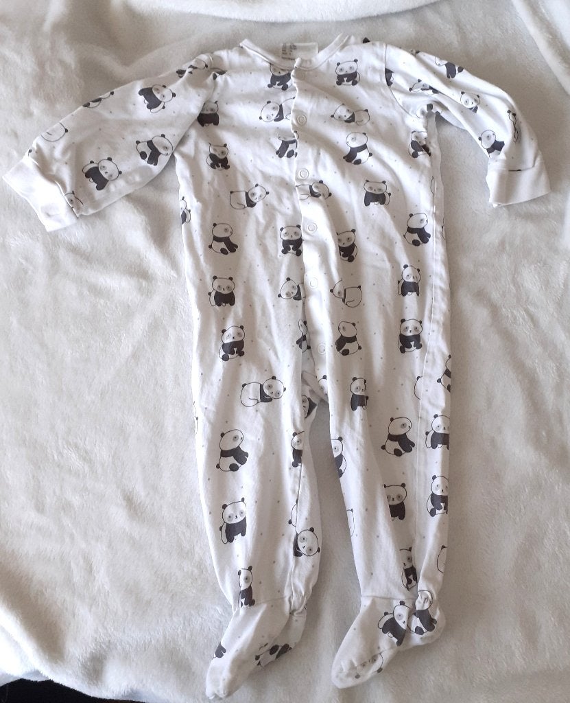 Baby pyjama wit met panda beertjes H&M 74, Kinderen en Baby's, Babykleding | Maat 74, Ophalen of Verzenden, Nieuw, Jongetje of Meisje