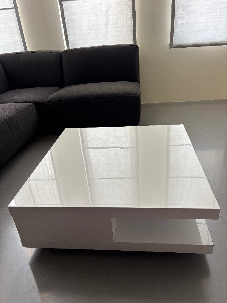 Witte salontafel, Huis en Inrichting, Ophalen, Gebruikt, 50 tot 100 cm, Vierkant