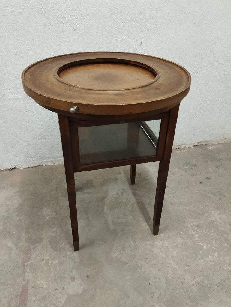 Authentieke Franse Stijl Theetafel met Glazen Vitrine, Antiek en Kunst, Ophalen