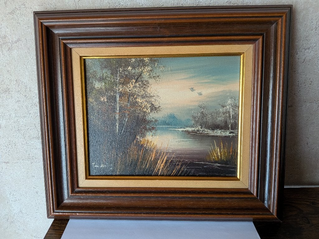 Schilderij gesigneerd (zie foto's), Ophalen, Doek, Ingelijst, Landschap