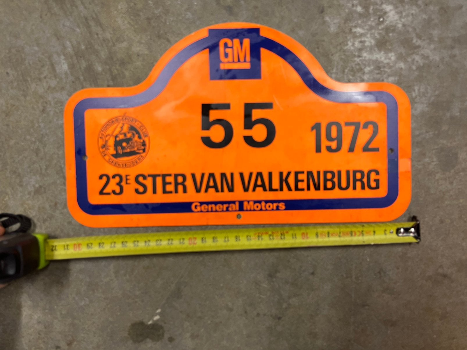 Kunstof rally bord, Verzamelen, Ophalen, Gebruikt