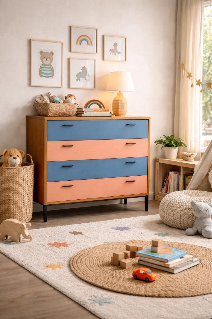 Prachtige vintage ladekast - upcycled jaren 60, Huis en Inrichting, Kasten | Overige, Ophalen, Gebruikt