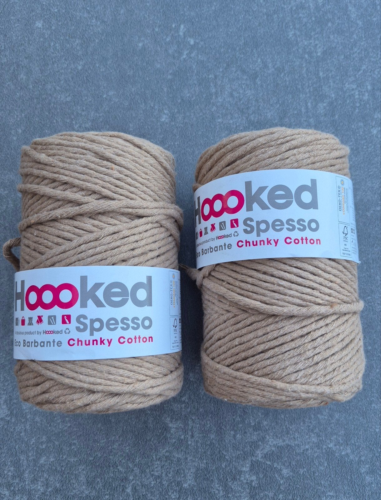 Hoooked Spesso Eco Barbante Chunky Cotton - Marron, Hobby & Loisirs créatifs, Enlèvement, Neuf, Laine ou Fils